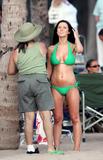 Audrina Patridge shows her big fake breasts in green bikini on The Reef Movie Set in Hawaii