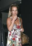 Britney Spears showing cleavage and legs and almost upskirt getting out of car at Dominick's restaurant in Hollywood