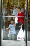 Angelina Jolie with her son Maddox leaves Borders book store in Chicago