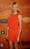 Cameron Diaz shows her long legs in orange short dress at Spike TV's 2nd Annual Guys Choice Awards